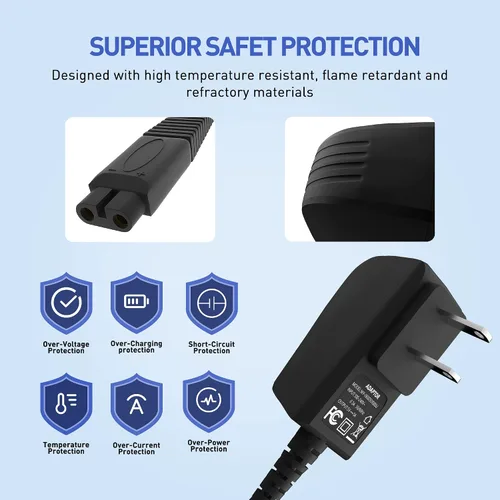 Miniatura 2 de Adaptador de 5V 1A para Andis Shaver Cable de alimentación de cargador de CA, compatible con 17150 TS-1 17220 17195 Profoil 17190 17165 17170 17205