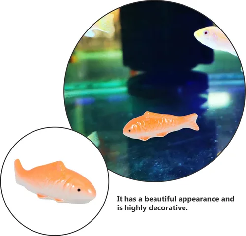 Miniatura 6 de Toddmomy Adorno flotante de peces para decoración de acuario, 3.85 x 1.41 x 1.25 pulgadas, adorable acento de pecera de cerámica con diseño realista
