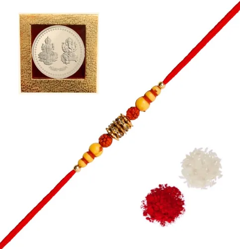 Rakhi/Rakhi for Brother/Rudraksha Rakhi/Send rakhi to USA/Rakhi for Brother with Gift Set/Rakhi Bracelet/rakhi for brother and bhabhi/Rakhi Set