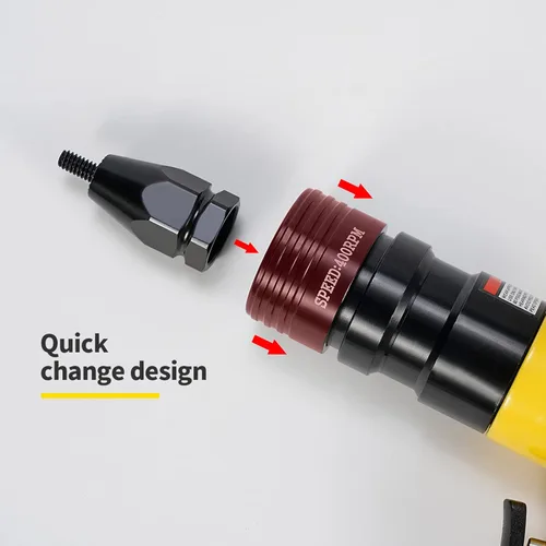 Miniatura 4 de Cabeza de pistola neumática de tuerca de remache autobloqueante de 1/4 con mandril de repuesto cada 5 piezas para herramienta de remache neumática e