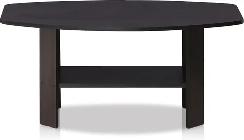 Miniatura 7 de Furinno Mesa de centro de diseño simple, nogal oscuro