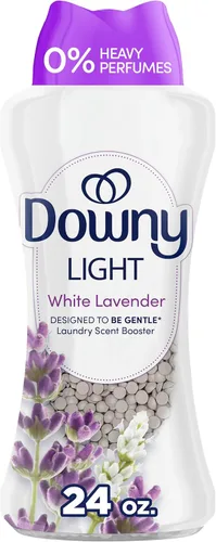 Downy Light - Cuentas potenciadoras de aroma de lavandería para lavadora, aroma de lavanda blanca, 13.4 onzas, sin perfumes fuertes