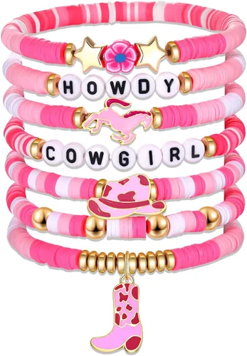 Miniatura 300 de Surfer Heishi - Pulseras apilables para mujer, apilables, de vinilo arcoíris, disco de arcilla, pulseras elásticas para la amistad, joyería bohemia