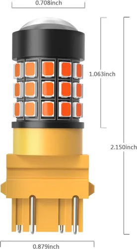 Miniatura 7 de Alla Lighting 39-SMD 3157 3156 T25 Chipsets color amarillo ámbar de alta potencia 2835, focos LED superbrillantes para reemplazar lámparas de luz