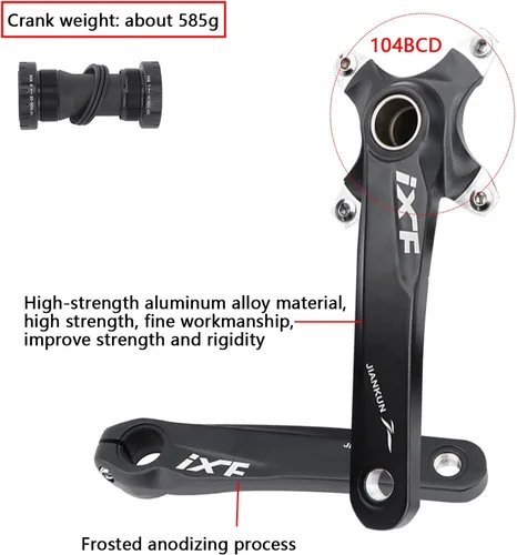 Miniatura 2 de Bielas para Bicicleta de Montaña Biela Integrada Hueca Modificada de Disco Único 32T 34 36T