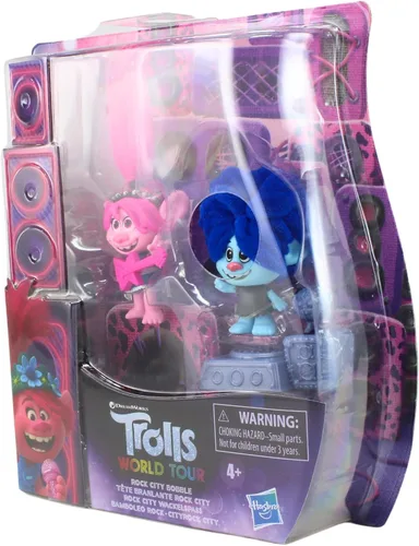 Miniatura 6 de DreamWorks Trolls World Tour Rock City Bobble con 2 figuras, 1 con base Bobble Action Plus, juguete inspirado en The Movie Trolls World Tour