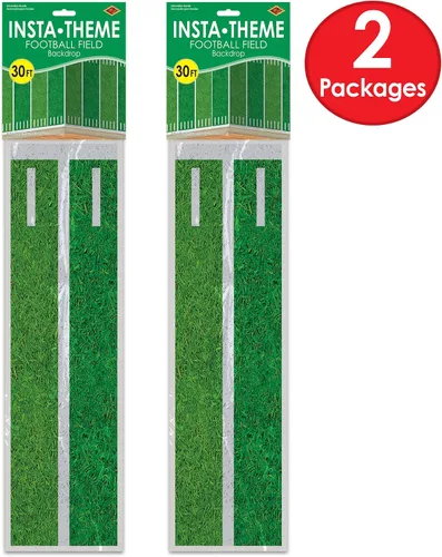 Miniatura 5 de Beistle Telones de fondo de campo de fútbol, 4 x 30 pies, paquete de 2 - Telón de fondo para fiestas, fondo de fotos, cubierta de pared fácil