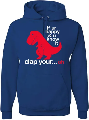 Miniatura 44 de Wild Bobby Sudadera con capucha unisex con estampado "If You're Happy and You Know it" de Dinausor