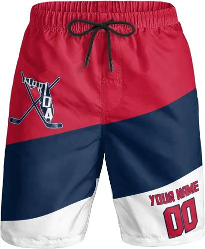 Miniatura 24 de Custom Hockey Men's Shorts Gifts for Men Casual City Youth Fans Sport Beach Shorts Add Name & Number Quick Dry