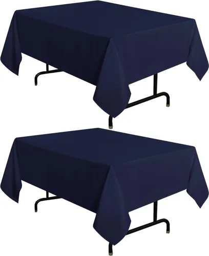 Miniatura 78 de sancua - Paquete de 2 manteles cuadrados de poliéster, de 54 x 54 pulgadas, resistentes a las manchas y a las arrugas, lavables, para mesas de Beige
