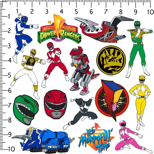 Miniatura 2 de Mighty Morphin' Power Rangers - Paquete variado de 100 calcomanías de vinilo grandes de lujo – Calcomanías oficiales de Power Rangers – Laptop