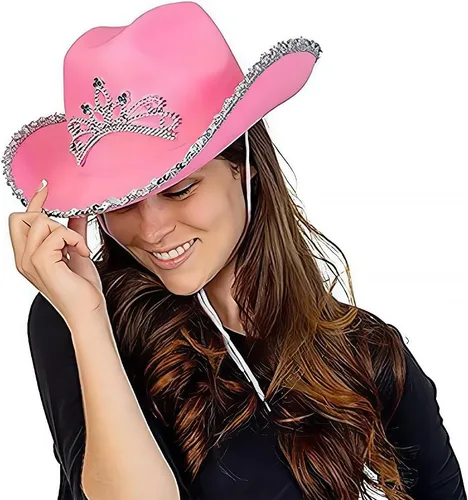 Miniatura 3 de Sombrero de vaquero con tiara intermitente (niñas), M, 1 paquete