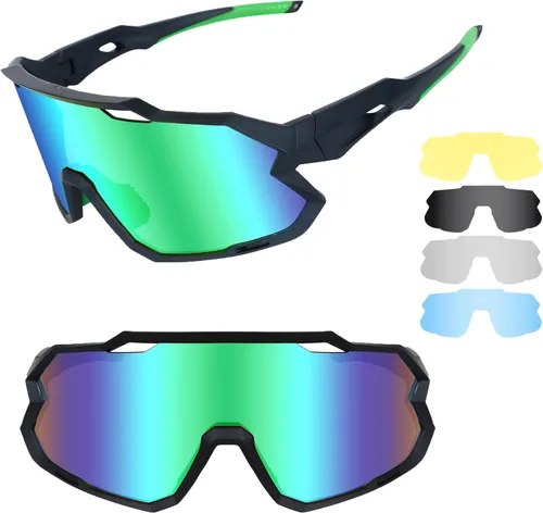 Vipers - Lentes de sol para hombre y mujer, lentes de sol deportivos polarizados para ciclismo, pesca, correr y escalar, UV 400 azul+negro