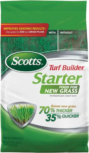 Scotts Turf Builder fertilizante para césped - Fertilizante iniciador de pasto nuevo, Set principiante