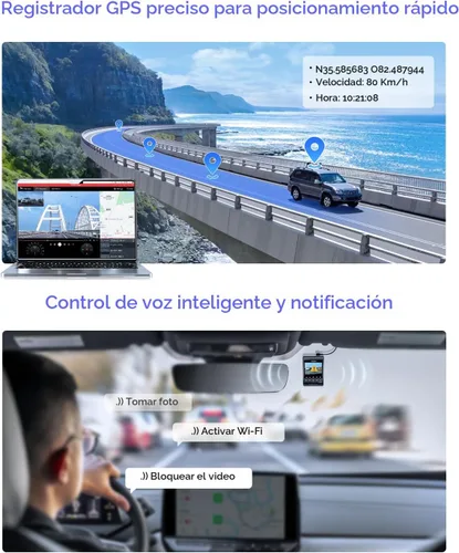 Miniatura 8 de VIOFO A329S 4K 60FPS Cámara de salpicadero delantera y trasera, cámara Dual de salpicadero 4K+2K para autos, modo de estacionamiento de ahorro