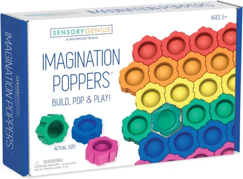MindWare Sensory Genius Imagination Poppers — Divertidos juguetes antiestrés para niños, adolescentes y adultos a partir de 5 años