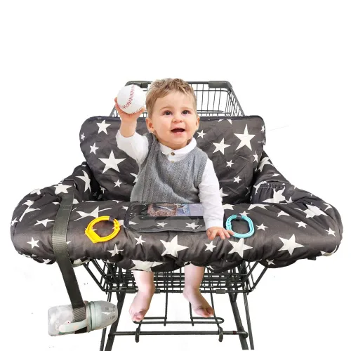 Miniatura 7 de Funda para carrito de compras para bebé, funda para silla alta 2 en 1 para asiento de restaurante y funda para carrito de comestibles para bebés