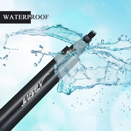 Miniatura 5 de 2 lápices de barba para hombres, a prueba de sudor, resistente al agua, de larga duración y acabado natural, con forma de reparación de bigote Negro