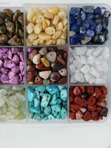 Miniatura 6 de Cuentas de piedras preciosas naturales de forma irregular, chips de piedra de cristal, energía curativa para la fabricación de joyas (15-1)