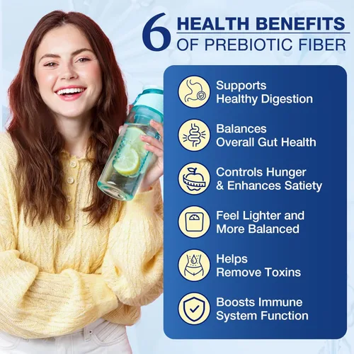 Miniatura 4 de Suplemento de fibra – Suplemento de fibra prebiótica en polvo, 0.18 oz de fibra soluble en polvo con acacia e inulina para la salud digestiva diaria