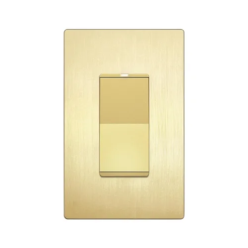 LIDER Interruptor decorativo iluminado de diseño minimalista con placa de pared sin tornillos, interruptor de luz de paleta sin marco con luz