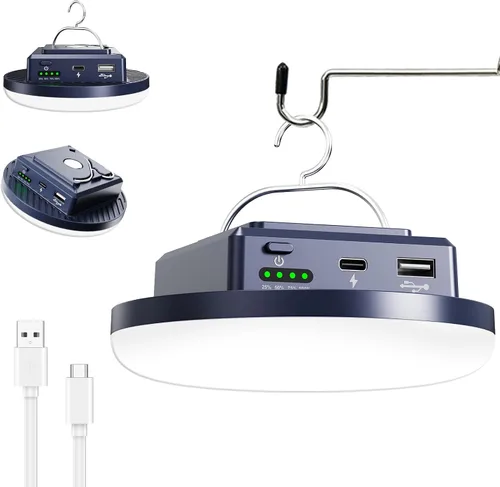 Miniatura 10 de Luces de campamento para tienda de campaña de 4500 lúmenes, 45 W, recargable, linterna LED magnética, toldo portátil USB para exteriores, luces