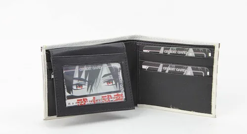 Miniatura 6 de Cartera con estampado de anime con caja de regalo a juego Cartera delgada de cuero plegable 2 ventanas de identificación y 7 tarjeteros , Cara