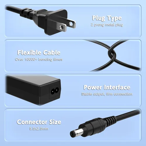 Miniatura 3 de Fuente de alimentación de 12V 6A 72W (punta de 0.217x0.098 in) Reemplazo para monitor curvo Sceptre EC, compatible con la serie SC Supersonic