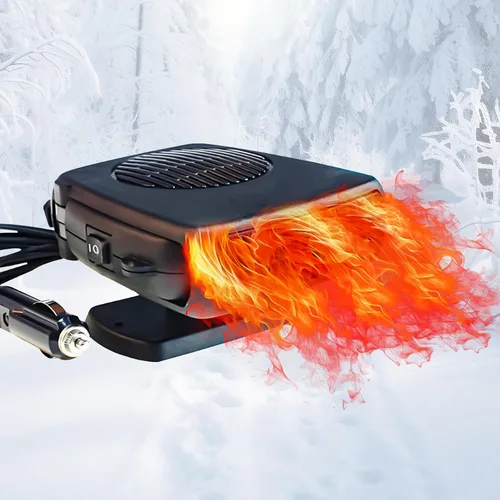 Calentador portátil para automóvil, desempañador 2 en 1 de 12 V, 200 W, con asa, ventilador de calefacción y refrigeración rápida 2026, enchufe al
