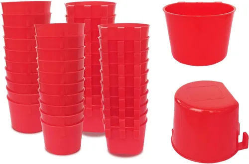 Miniatura 10 de Paquete de 40 Tazas para Jaulas Comederos para Pájaros Cuenco de Semillas Plato de Alimentación y Agua para Pollos Agua y Comida para Conejos Jaulas
