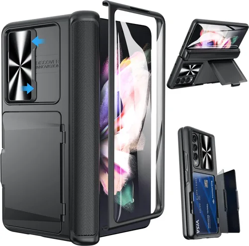 Miniatura 14 de Viaotaily Funda para Galaxy Z Fold 3 con Soporte para Bolígrafo, Funda Fold 3 con Protección de Bisagra y Protector de Pantalla, Funda con Soporte