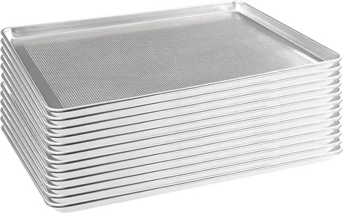 Miniatura 9 de HARDURA - Bandeja de aluminio para hornear de 18 pulgadas de largo x 13 pulgadas de ancho x 1 pulgadas de alto, 12 paquetes, para horno en panadería