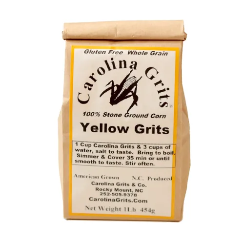 Compañía Carolina Grits Sémola Amarilla Molida Tradicionalmente en Piedra, sin OGM, Grano Entero y Sin Gluten (Amarillo 1 Paquete (1 Libra))