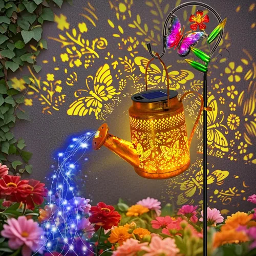 Miniatura 11 de YITING - 10 hebras de 200 luces LED solares parpadeantes de luciérnaga impermeables (sin regadera), 8 modos de luces de hadas estrelladas, luces