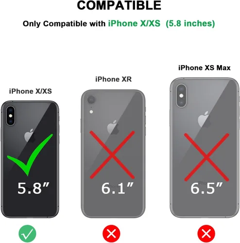 Miniatura 7 de TENDLIN Compatible con iPhone Xs Case/iPhone X Case Crystal Clear Hard Back Soft Bumper Funda protectora (negro)