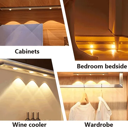 Miniatura 7 de Luz magnética inalámbrica para debajo del gabinete de 15.7 pulgadas, con sensor de movimiento, luz nocturna recargable por USB con control remoto, 1