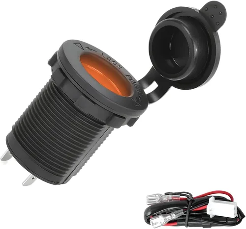 Miniatura 7 de Enchufe para encendedor de cigarrillos de automóvil de 12 V/24 V, impermeable, a prueba de polvo, toma de corriente, accesorios interiores de Blanco