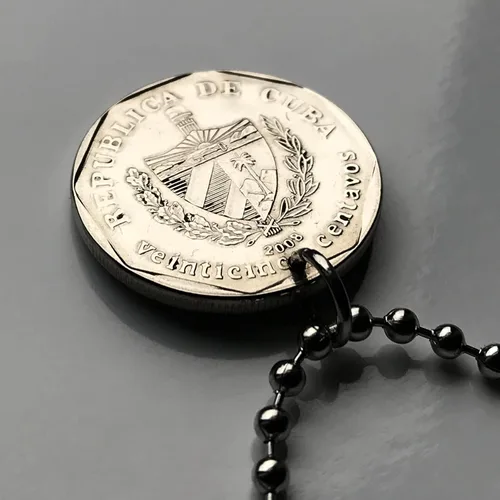 Miniatura 3 de 2008 Cuba 25 Centavo coin pendant Trinidad Sancti Spiritus Church of San Francisco de Asis Havana Camagüey Holguín Santa Clara Guantánamo Baracoa
