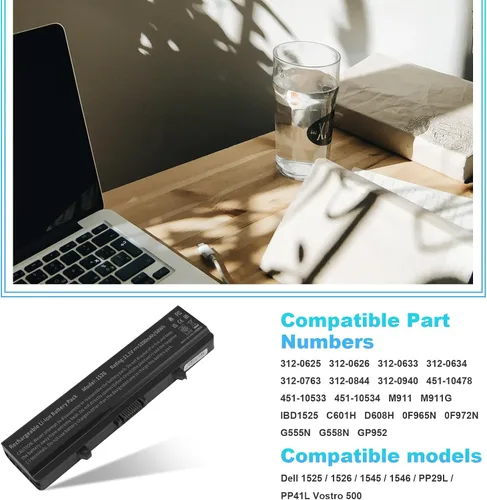 Miniatura 4 de Fancy Buying - Batería para portátil Dell Inspiron 1526, 1525, 1545, 1546, 1750 y 1440 compatible con P/N X284G, M911, M911G, GW240, RN873, K450N