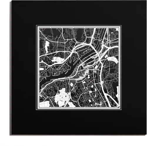 Miniatura 63 de O3 Design Studio Mapa de corte de papel Madrid negro mate de 20 x 20 pulgadas