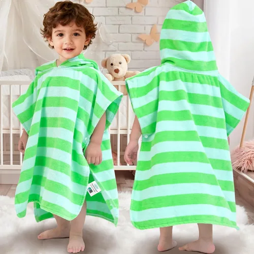 Toallas tipo poncho con capucha para niños pequeños, de gran tamaño (2-4 años, 22 x 22 pulgadas), hechas de 100% algodón suave, toallas absorbentes