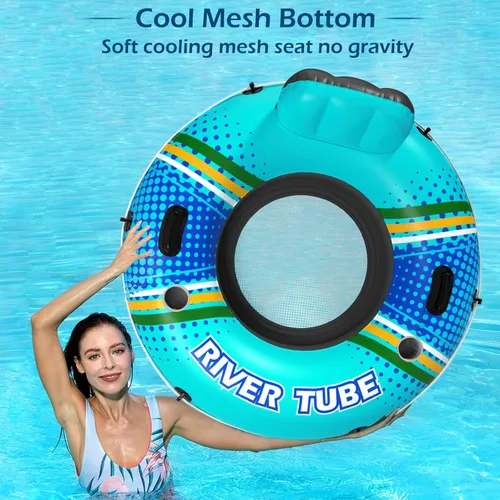 Miniatura 4 de Jasonwell Flotador inflable de tubo de río, flotador de río resistente, flotadores de piscina para lago, tubos de agua de primera calidad para Cian