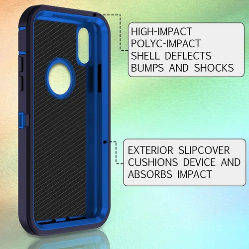 Miniatura 3 de I-HONVA Funda para iPhone Xs Max, a prueba de golpes, a prueba de polvo y caídas, 3 capas de protección de cuerpo completo