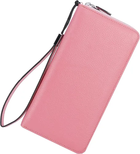 Miniatura 20 de Lavemi Pequeña cartera compacta para mujer, con bloqueo RFID, de piel auténtica, plegable, con ventanas de identificación