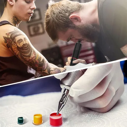 Miniatura 7 de Urknall - Tapas de tinta de tatuaje con base, 300 vasos de tinta de plástico, tapas de tinta desechables para suministros de tatuaje de tinta