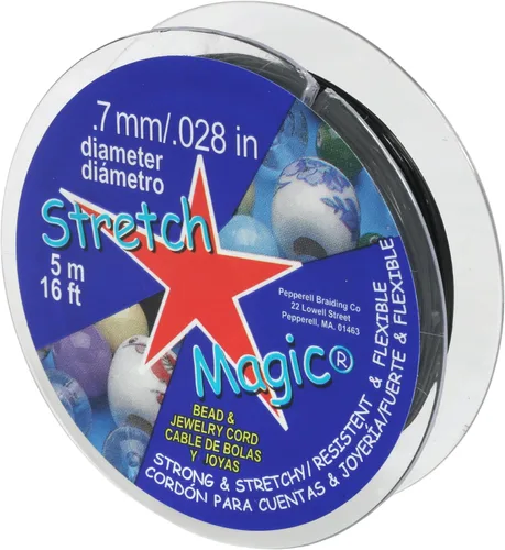 Miniatura 23 de Cordón elástico para cuentas Stretch Magic – Color negro, 0.6mm de diámetro, 100 metros (328 pies) - Fácil de anudar, cuerda fuerte y elástica