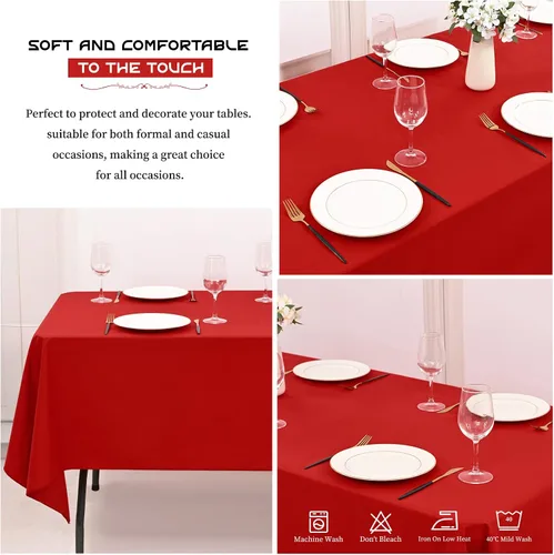 Miniatura 103 de Showgeous Paquete de 4 manteles redondos color rosa intenso de 120 pulgadas de poliéster para mesas redondas, manteles de tela decorativa lavable