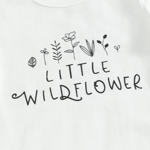 Miniatura 145 de Sejardin Ropa de verano para bebé y niña, recién nacida, manga corta, con letras, mameluco elástico con diadema
