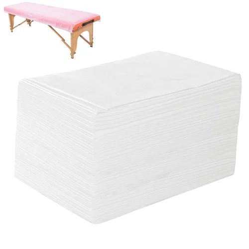 Miniatura 12 de Uralili El juego de 200 sábanas desechables no tejidas para mesa de masaje, incluye 100 piezas de 31 x 71 pulgadas, sábana de masaje suave y fundas