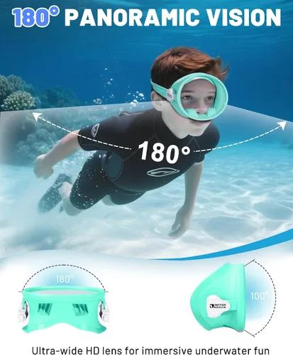 Miniatura 2 de Water Space Diving Mask for Youth Adults Men Women Oval Tempered Glass Lens 180° Clear View Snorkeling Swimming